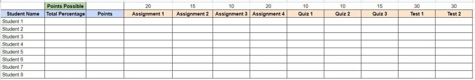 How to Make a Gradebook Template in Google Sheets