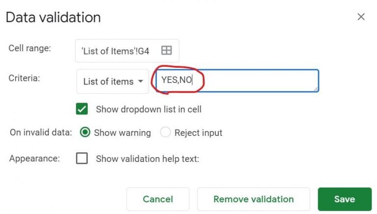 Data Validation in Google Sheets - Tutorial + Tips