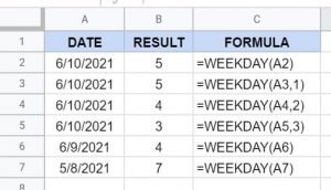 How to Use the Weekday Function in Google Sheets
