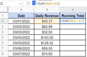 How to Calculate Running Total in Google Sheets