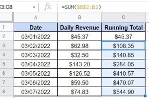 How to Calculate Running Total in Google Sheets