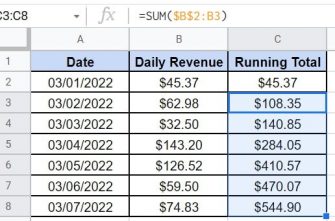 How to Calculate Running Total in Google Sheets