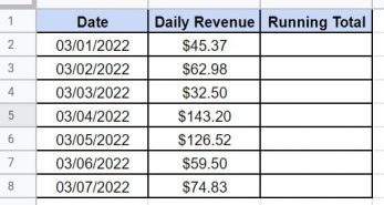 How to Calculate Running Total in Google Sheets