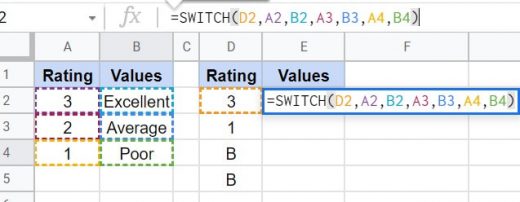 How to Use the SWITCH Function in Google Sheets